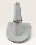 Sterling Silver Rainbow Moonstone & Blue Topaz Gemstone Ring - Pre-Loved
