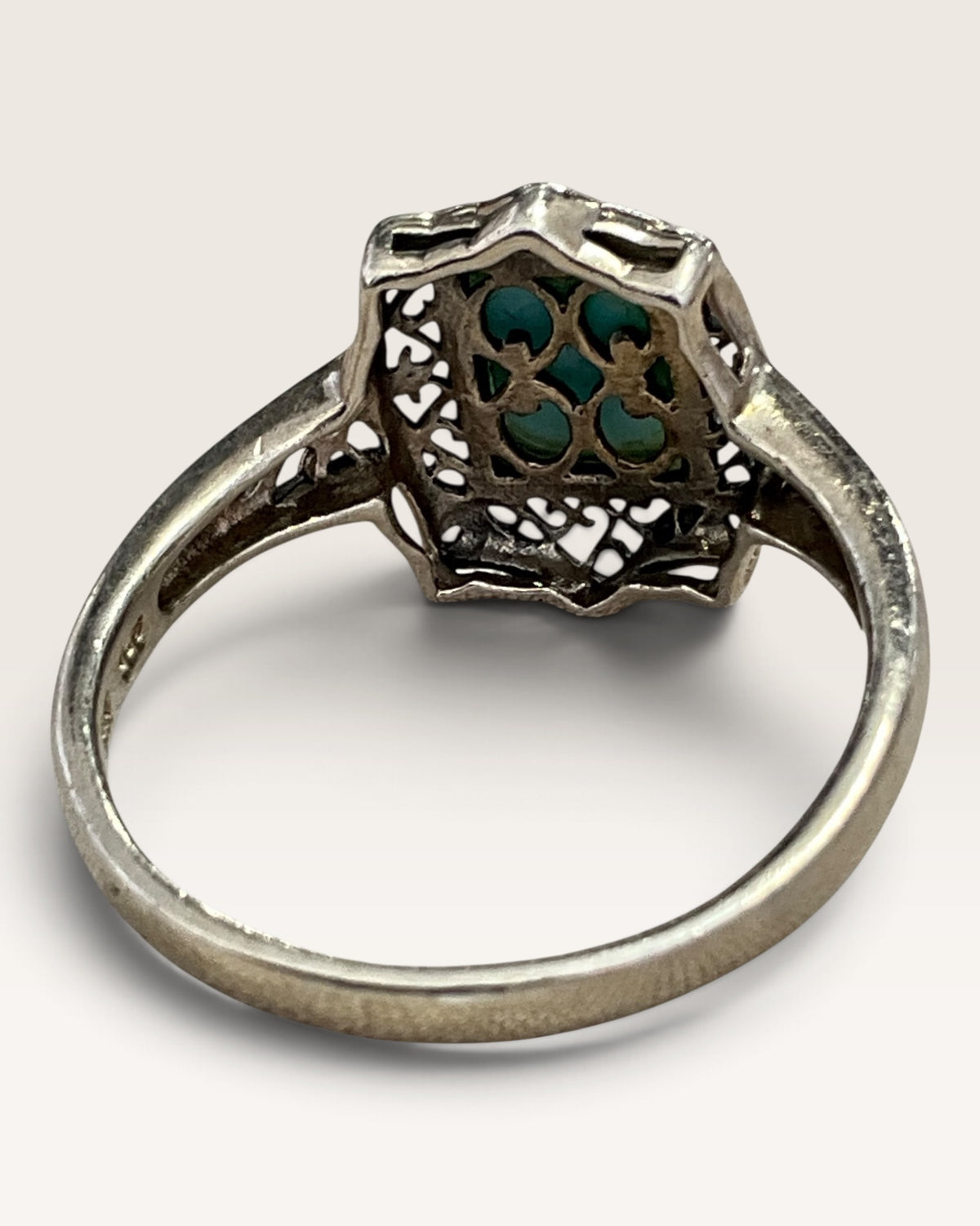 Sterling Silver Natural Dominican Republic Larimar Gemstone Ring - Pre-Loved