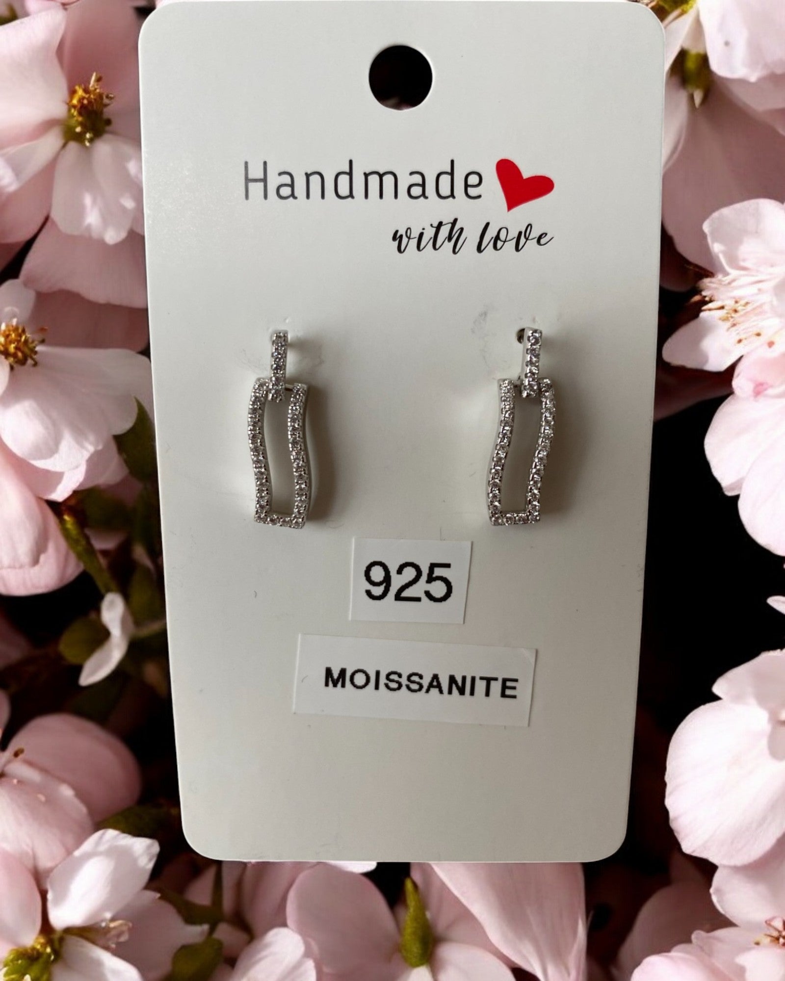 Bling Collection - Moissanite Stud Designer Earrings (Sterling)