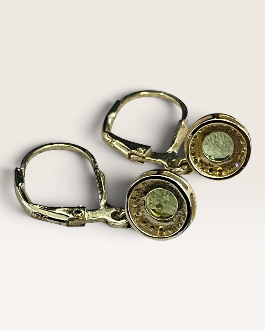 Gold Vermeil over Sterling Silver Peridot Dangle Earrings - Pre-Loved