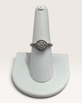 Sterling Silver Diamond Cluster Halo Ring - Pre-Loved