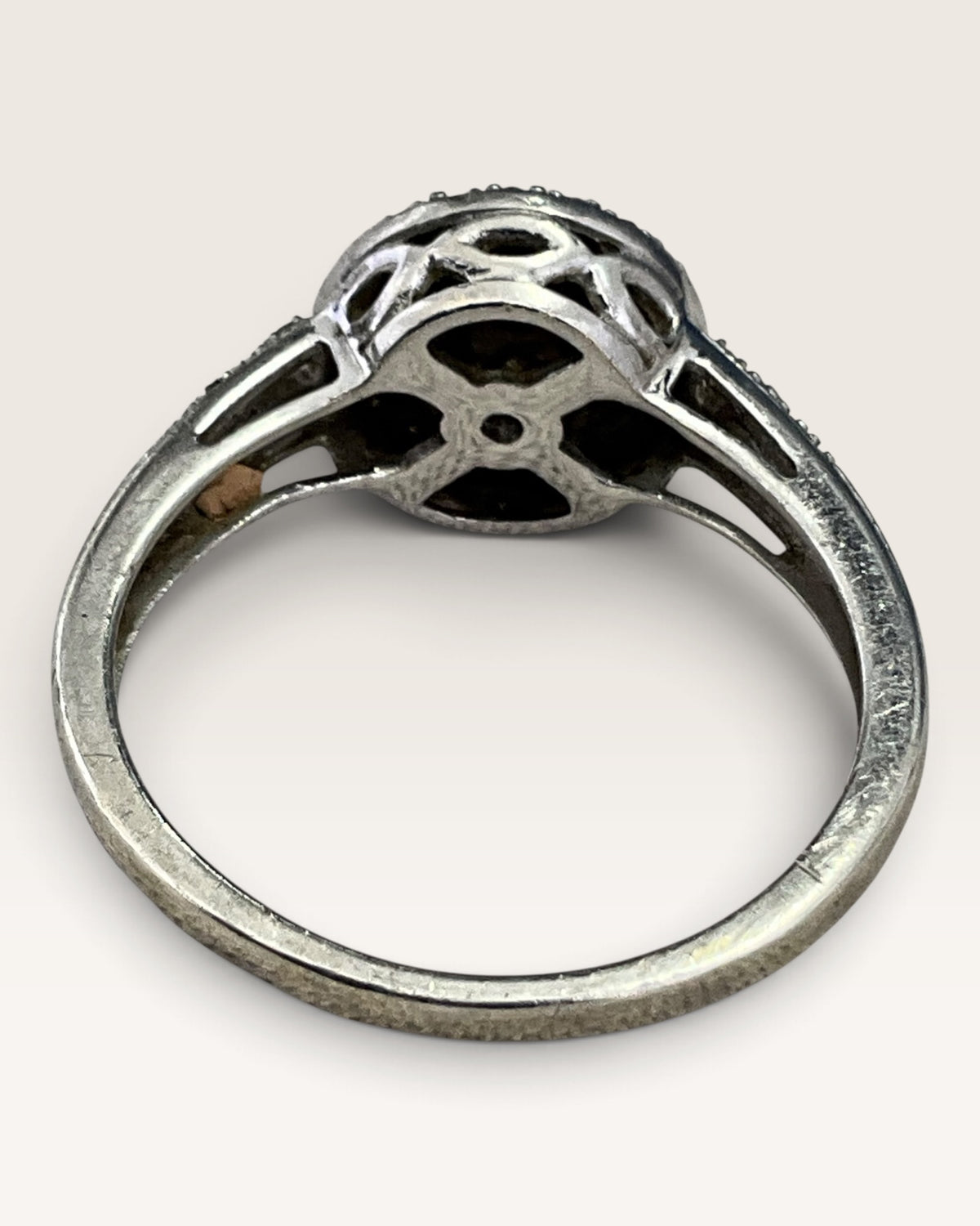 Sterling Silver Diamond Cluster Halo Ring - Pre-Loved