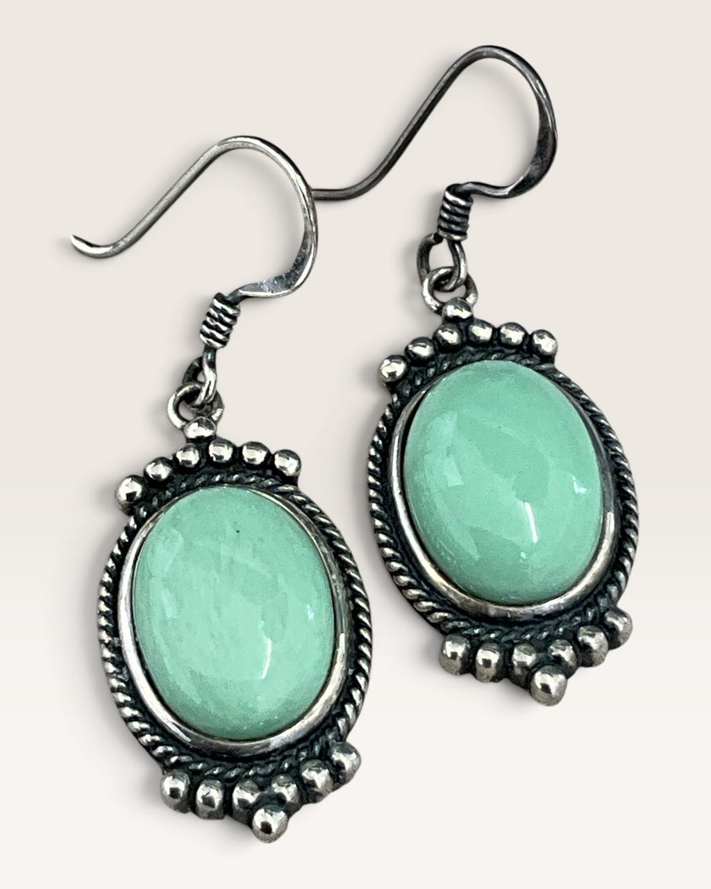 Sterling Silver Varasite Dangle Earrings