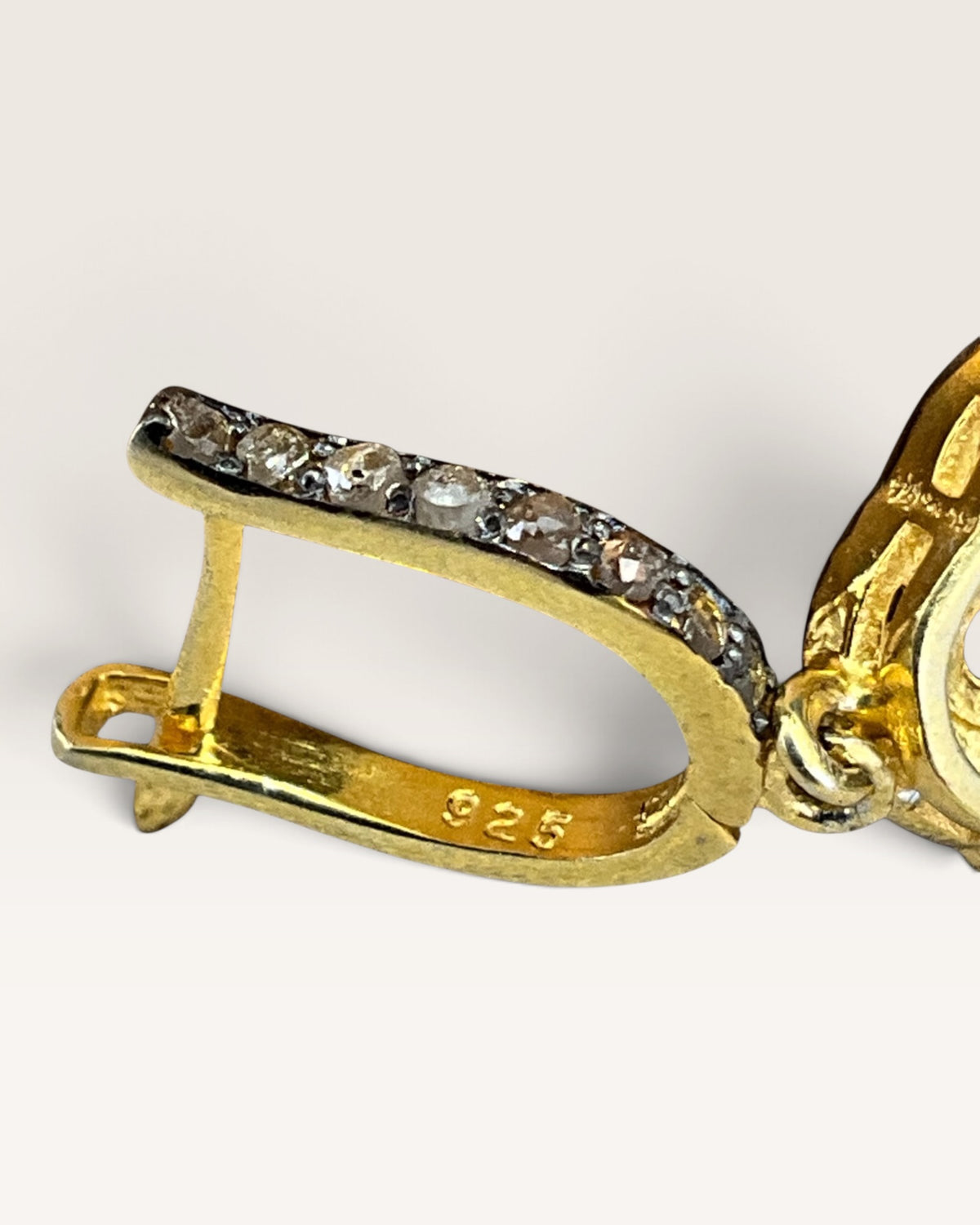 Gold Vermeil over Sterling 925 Black Ethiopian & Diamonds