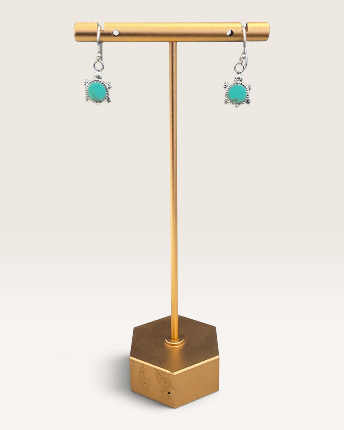 Sterling Silver Turquoise Turtle Dangle Earrings