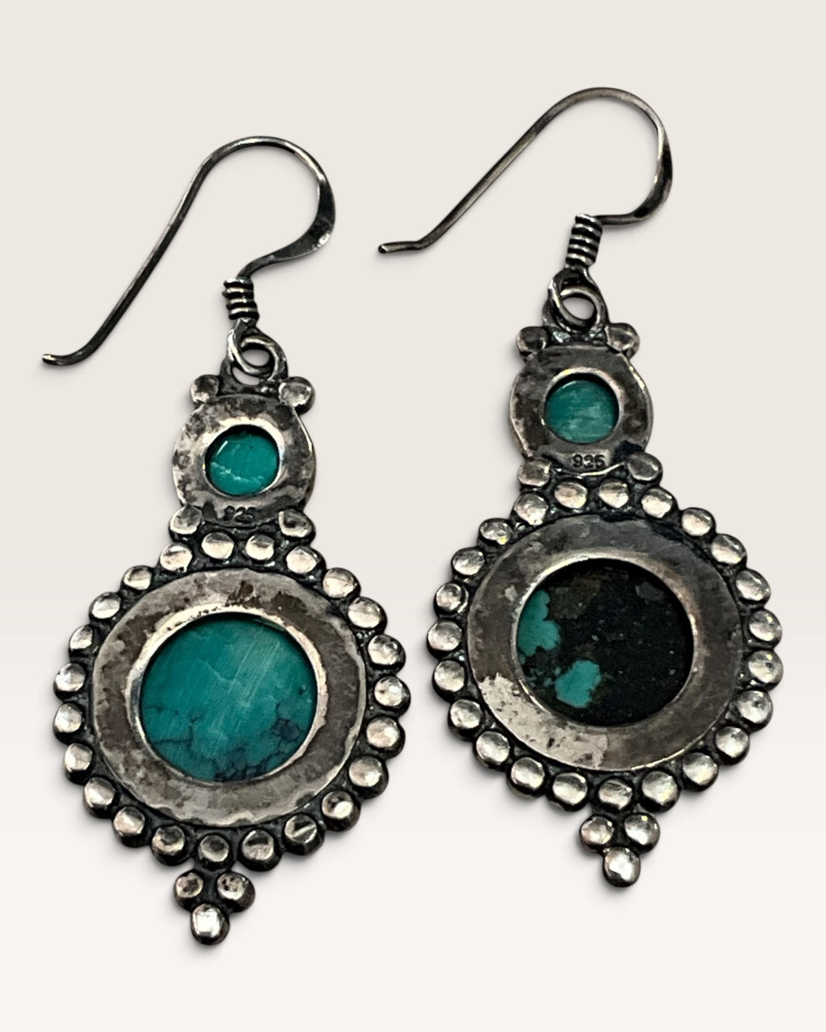Sterling Silver Hubei Turquoise Gemstone Earrings