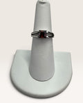 Sterling Silver Garnet Cubic Zirconia Ring - Pre-Loved
