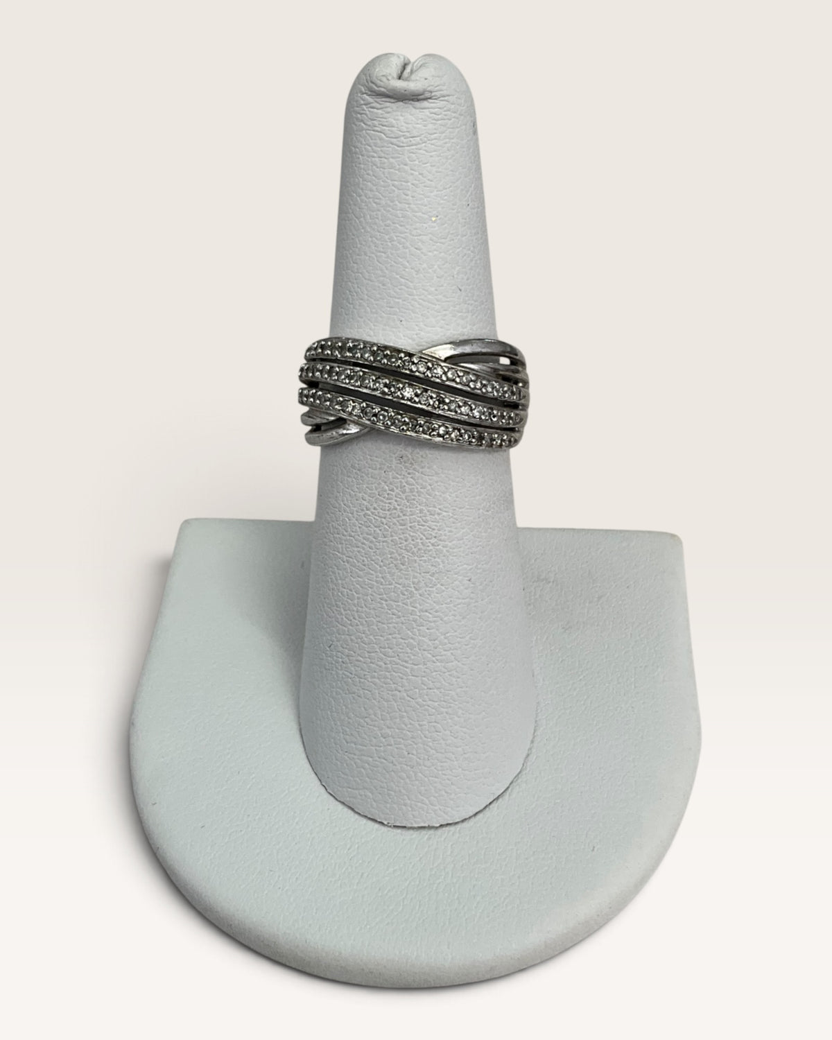 Kajal Naina Sterling Silver Diamond Ring - Pre-Loved