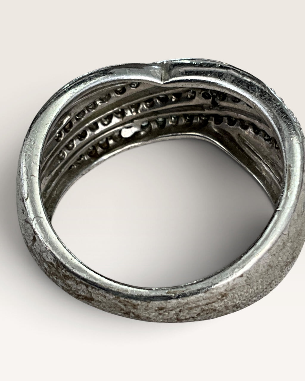 Kajal Naina Sterling Silver Diamond Ring - Pre-Loved