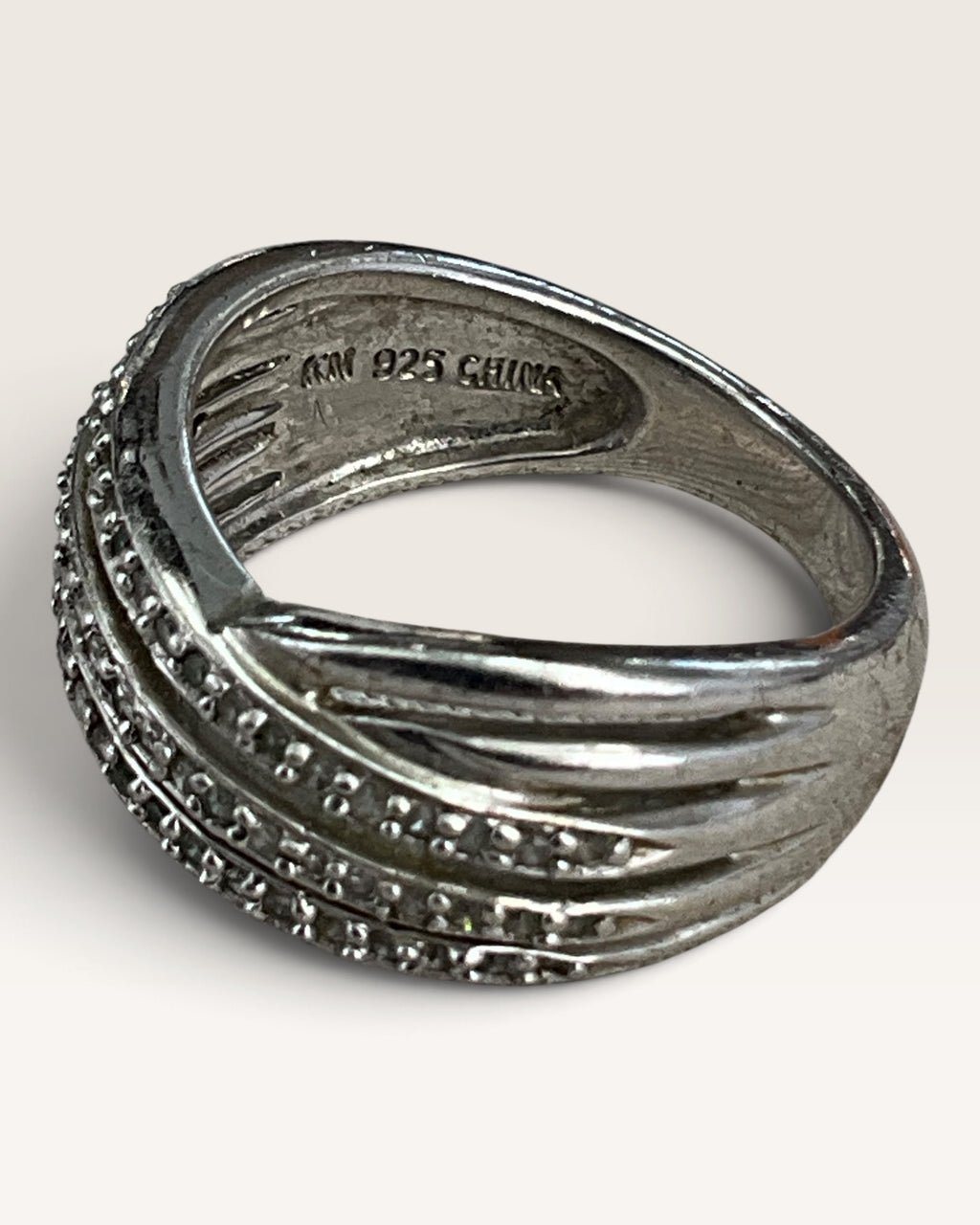 Kajal Naina Sterling Silver Diamond Ring - Pre-Loved