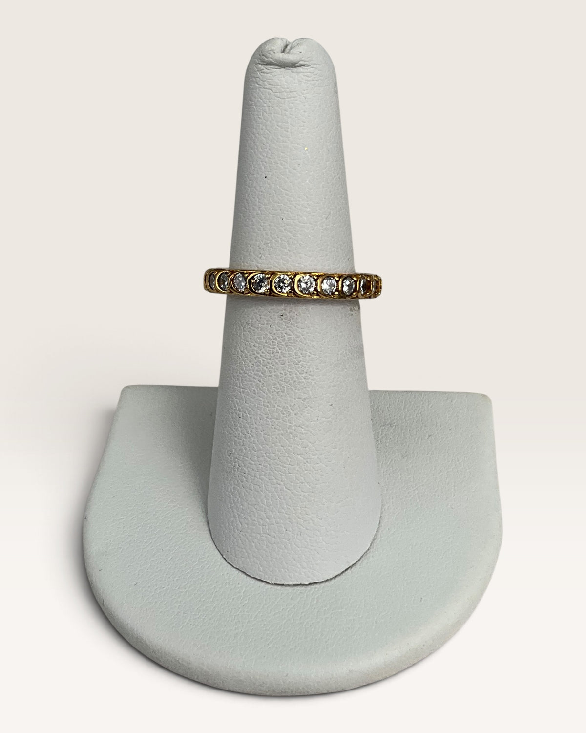 Gold Vermeil over Sterling Silver Cubic Zirconia Eternity Band - Pre-Loved