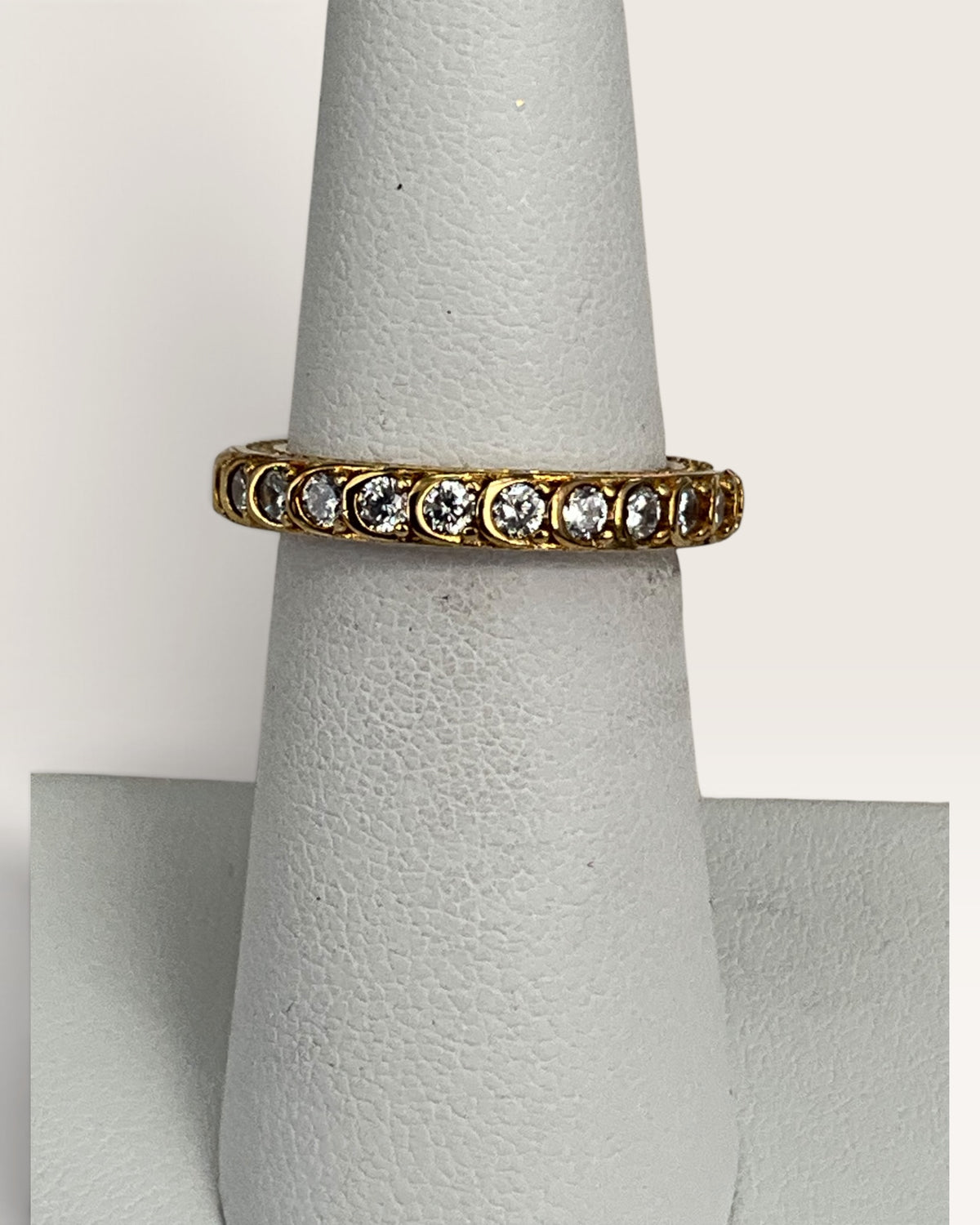 Gold Vermeil over Sterling Silver Cubic Zirconia Eternity Band - Pre-Loved