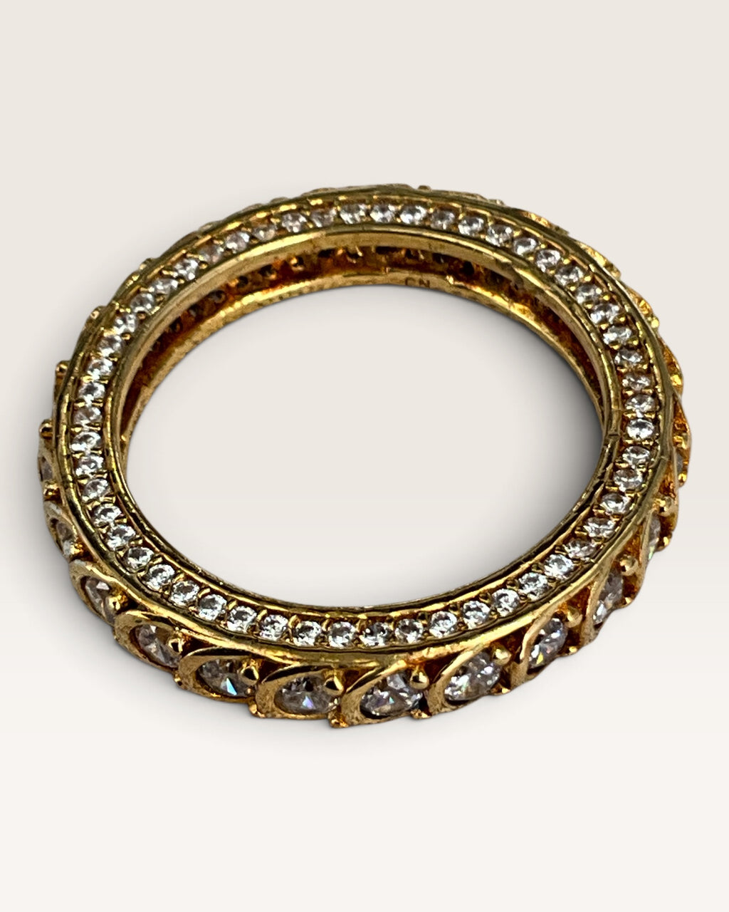 Gold Vermeil over Sterling Silver Cubic Zirconia Eternity Band - Pre-Loved