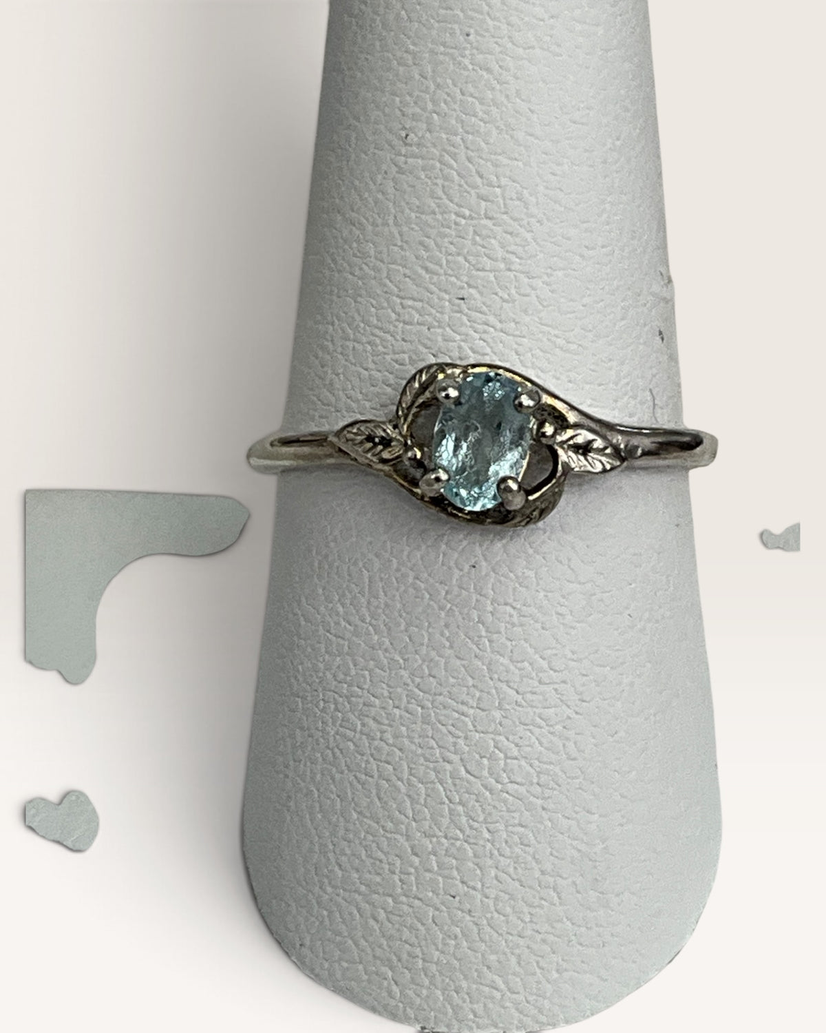 Sterling Silver Natural Blue Topaz Gemstone Ring - Pre-Loved
