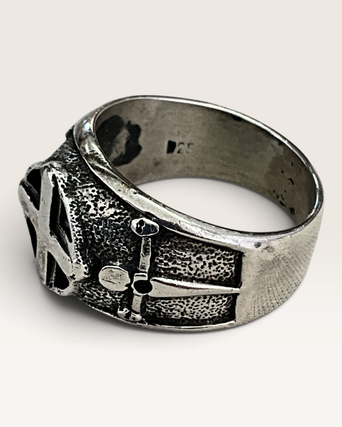 Sterling Silver Knights Templar Ring - Pre-Loved