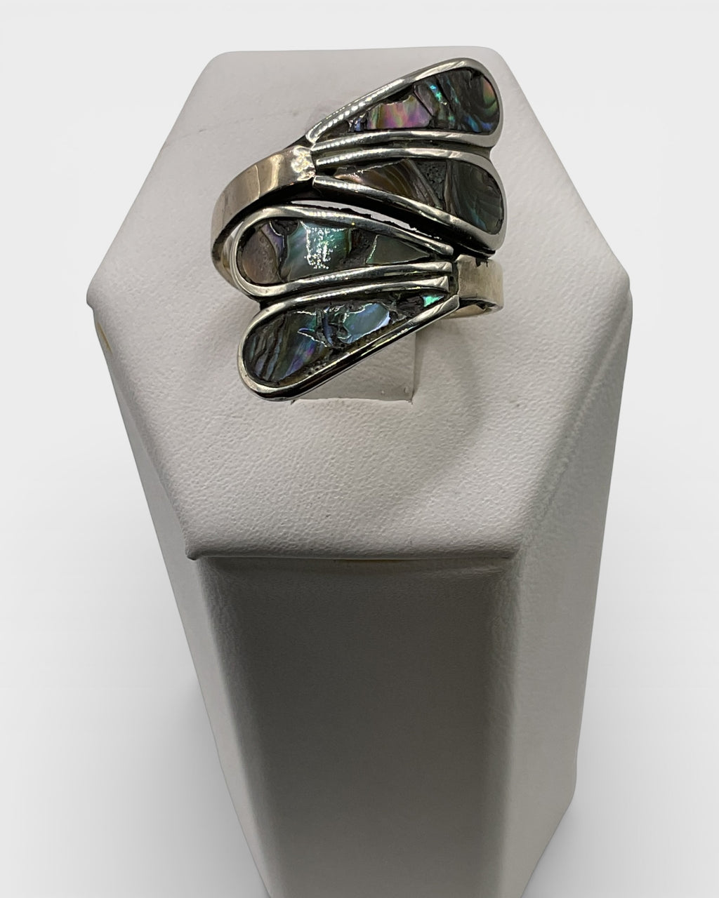 Sterling Silver Abalone Bypass Ring - Estate Sale (Great Condition)
