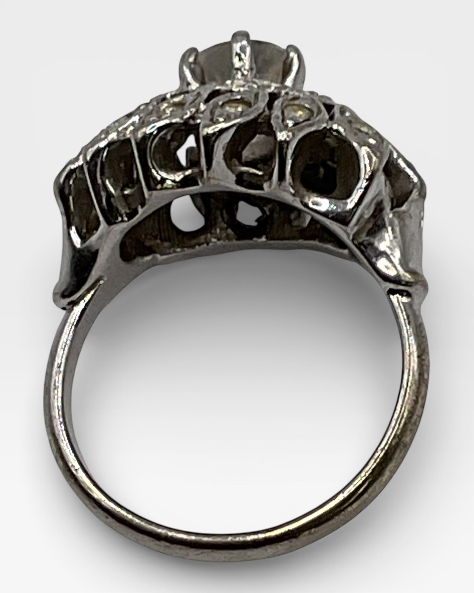 Vintage Flower Cubic Zirconia Ring - Estate Sale (Great Condition)