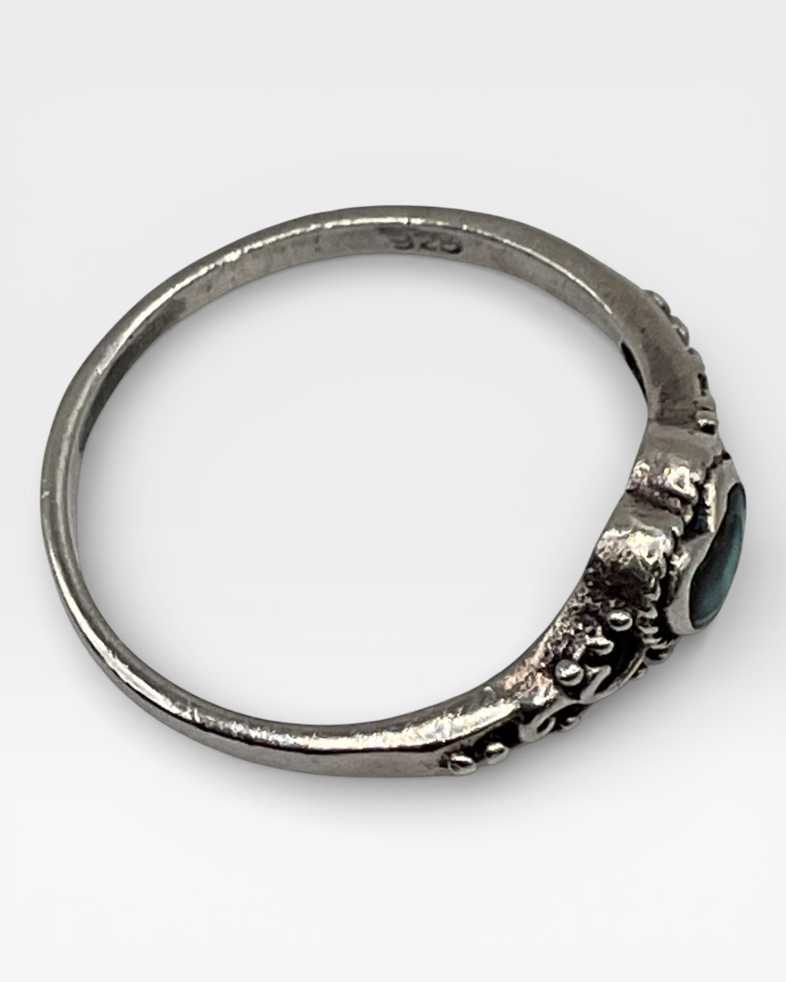 Sterling Silver Abalone Inlay Ring - Estate Sale (Great Condition)