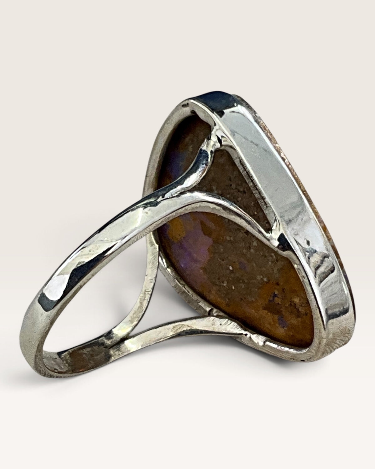 Sterling Silver Australian Boulder Opal Gemstone Ring
