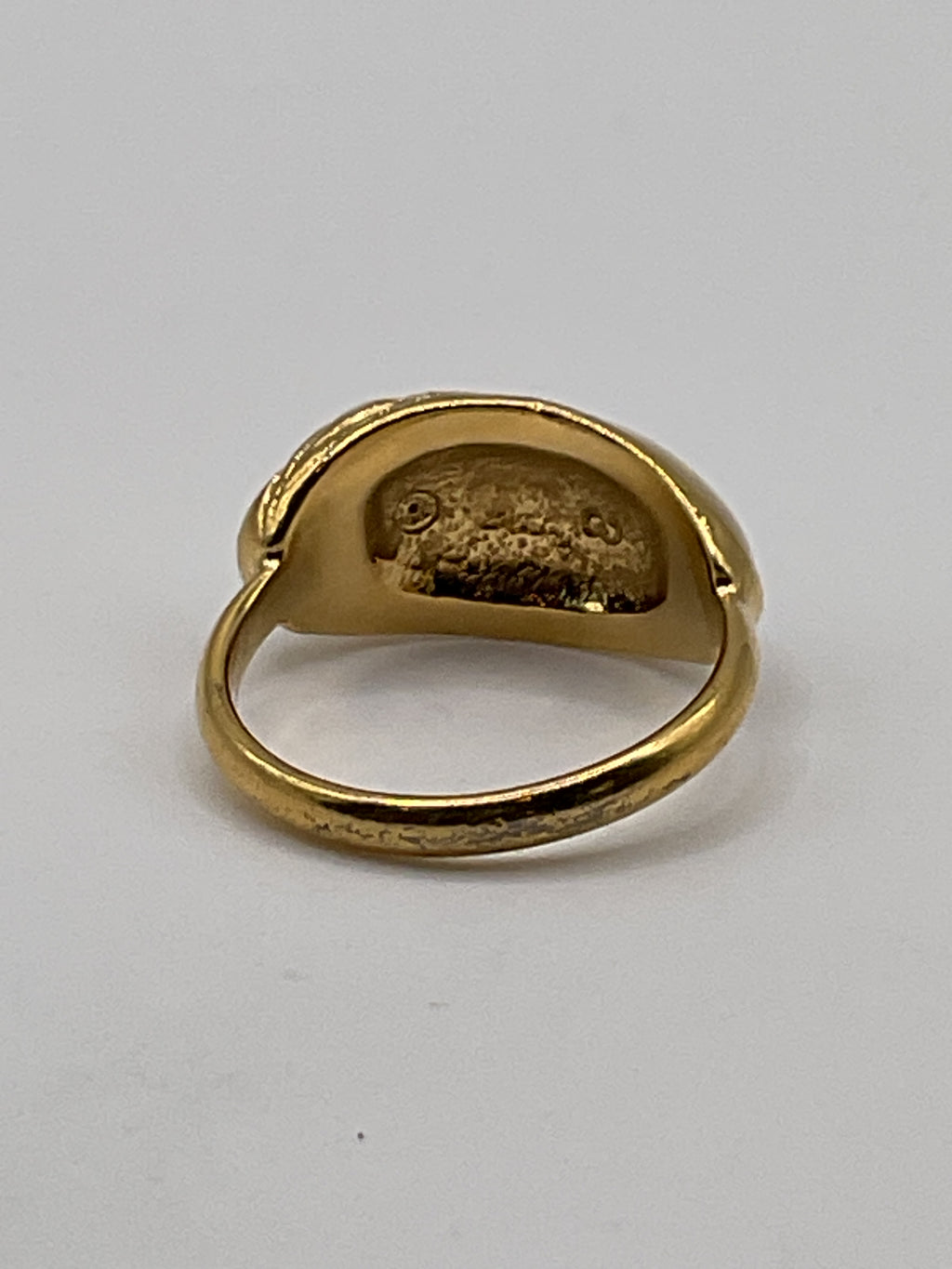 Vintage Style Cream Enamel & Smoky Crystal Ring - Estate Sale (Great Condition)