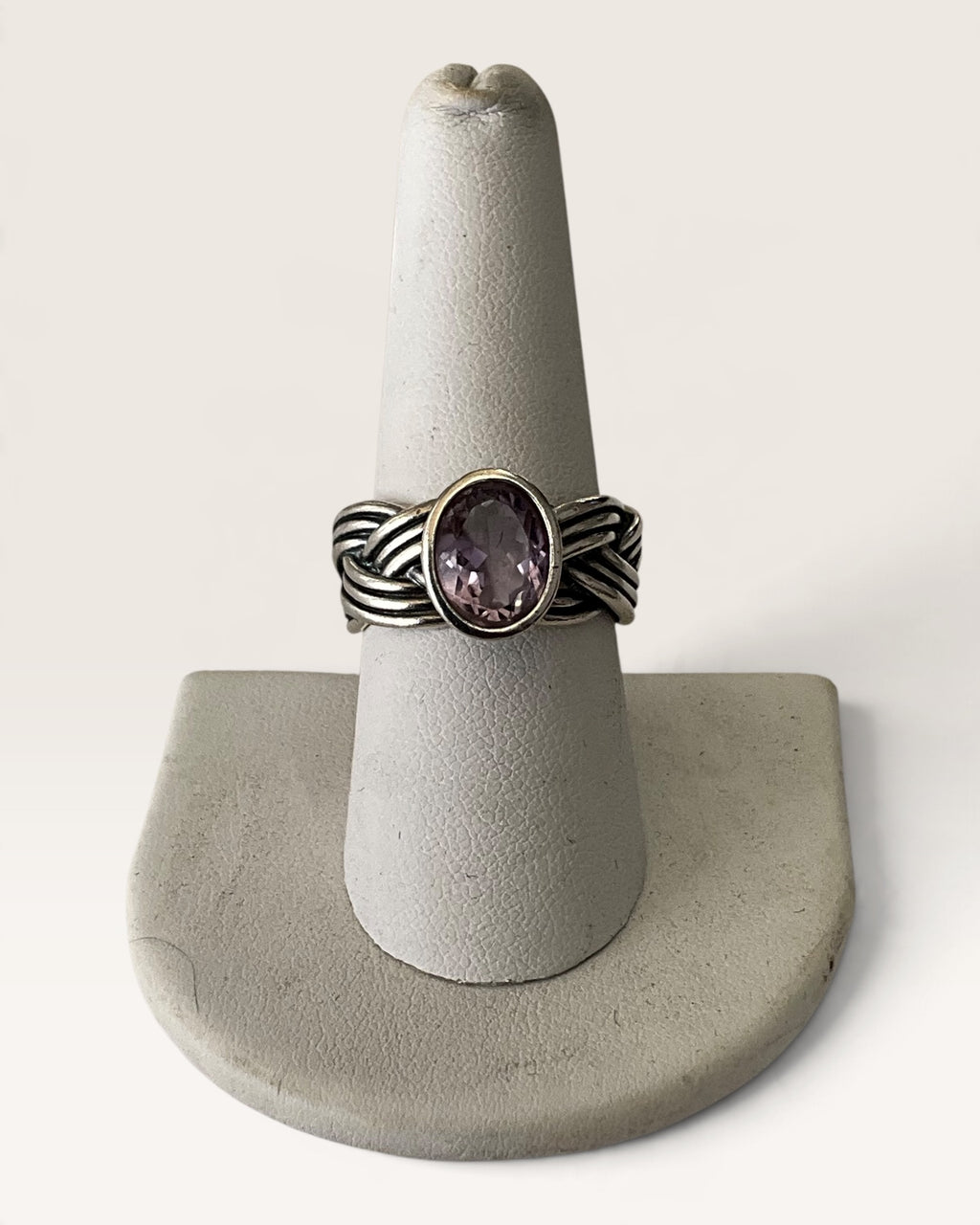 Sterling Silver Pandora Amethyst Gemstone Ring