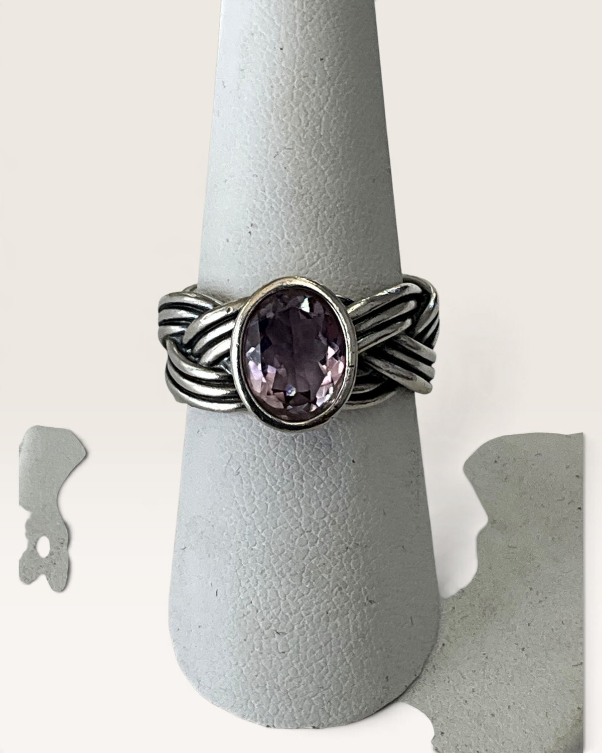 Sterling Silver Pandora Amethyst Gemstone Ring