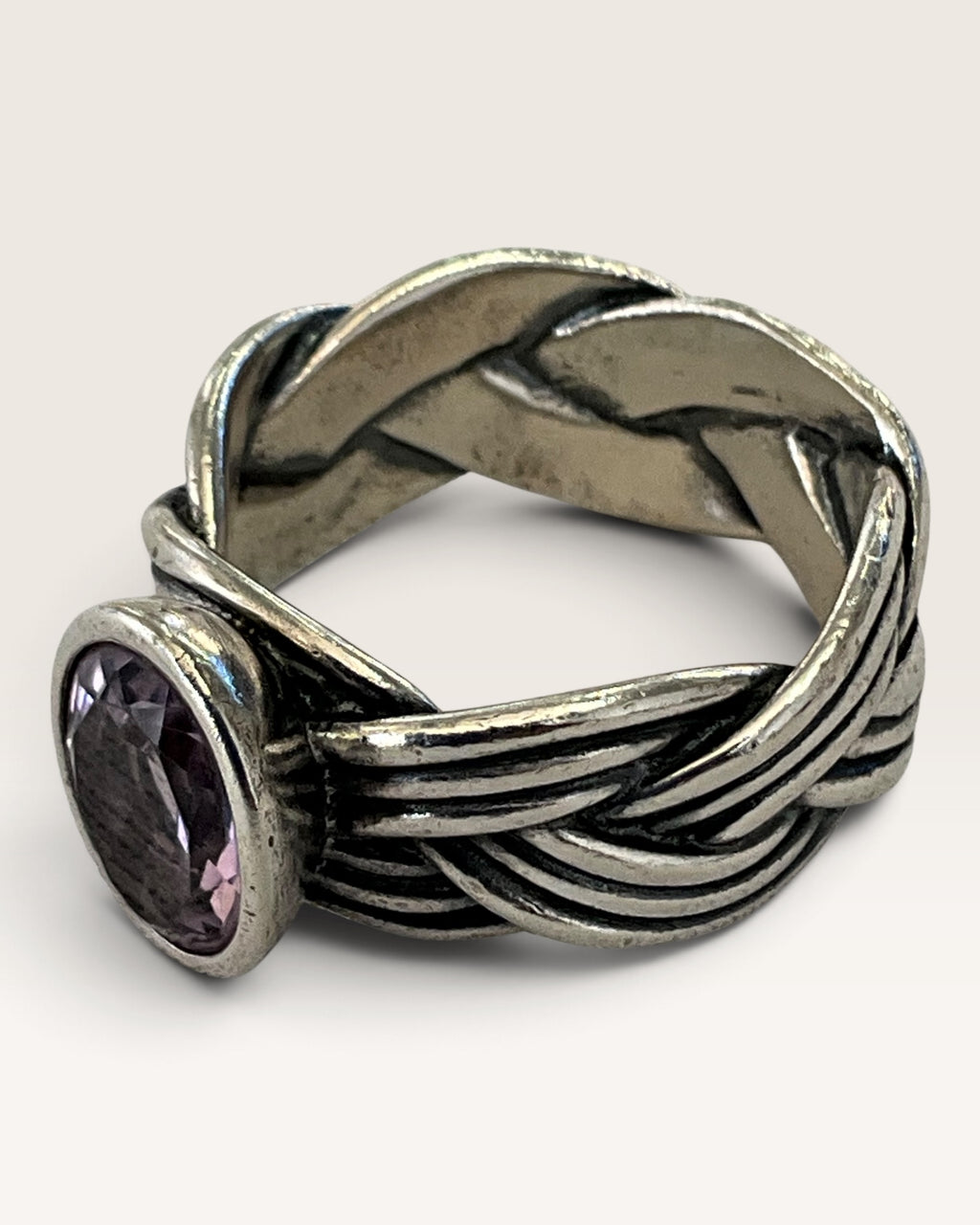 Sterling Silver Pandora Amethyst Gemstone Ring