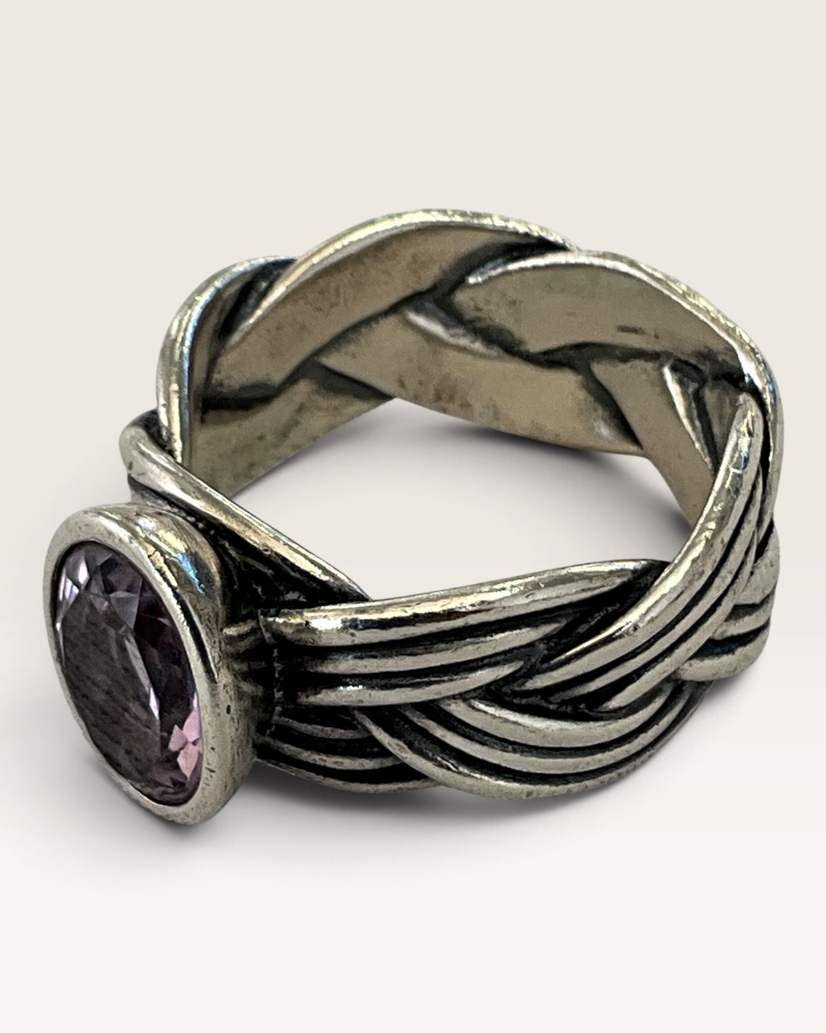 Sterling Silver Pandora Amethyst Gemstone Ring
