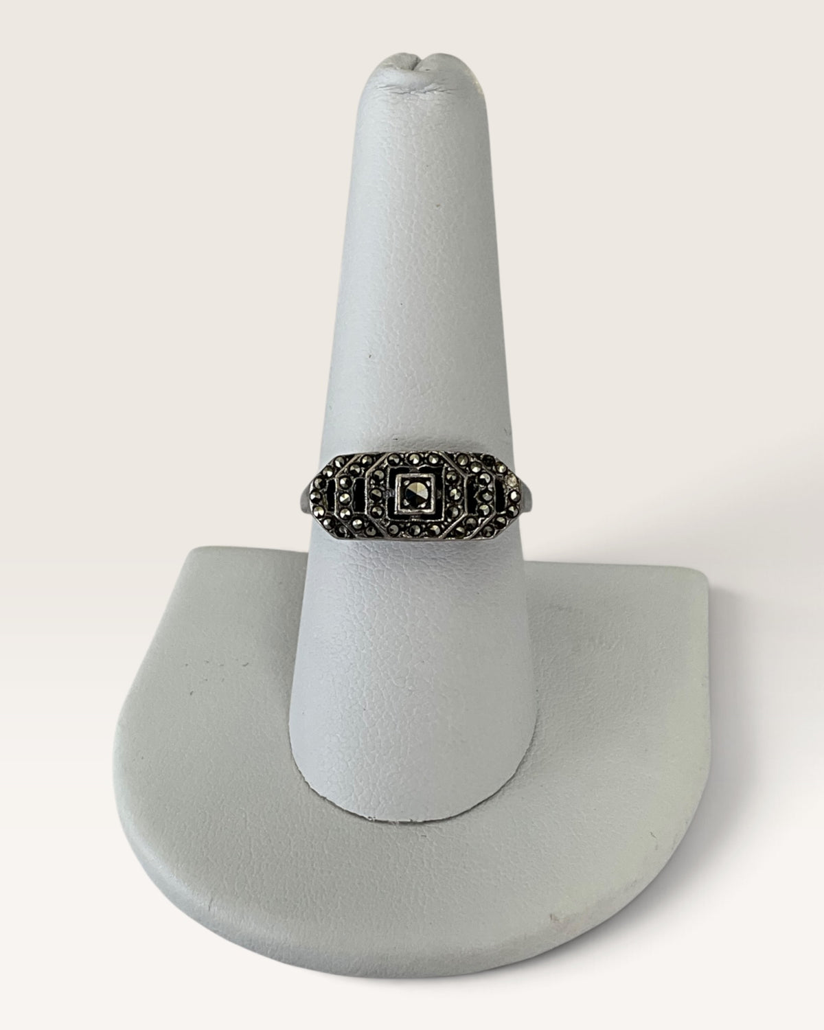 Sterling Silver Art Deco Marcasite Ring - Pre-Loved