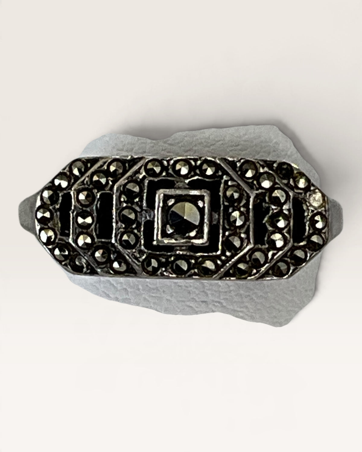Sterling Silver Art Deco Marcasite Ring - Pre-Loved