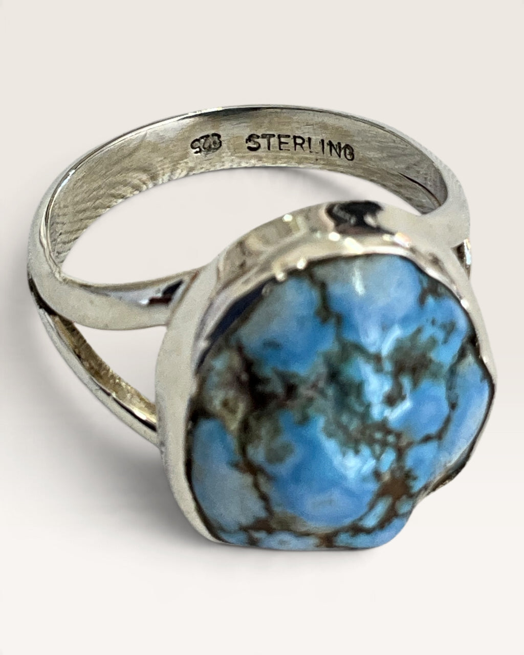 Sterling Silver Kazakhstan Golden Hills Turquoise Gemstone Ring