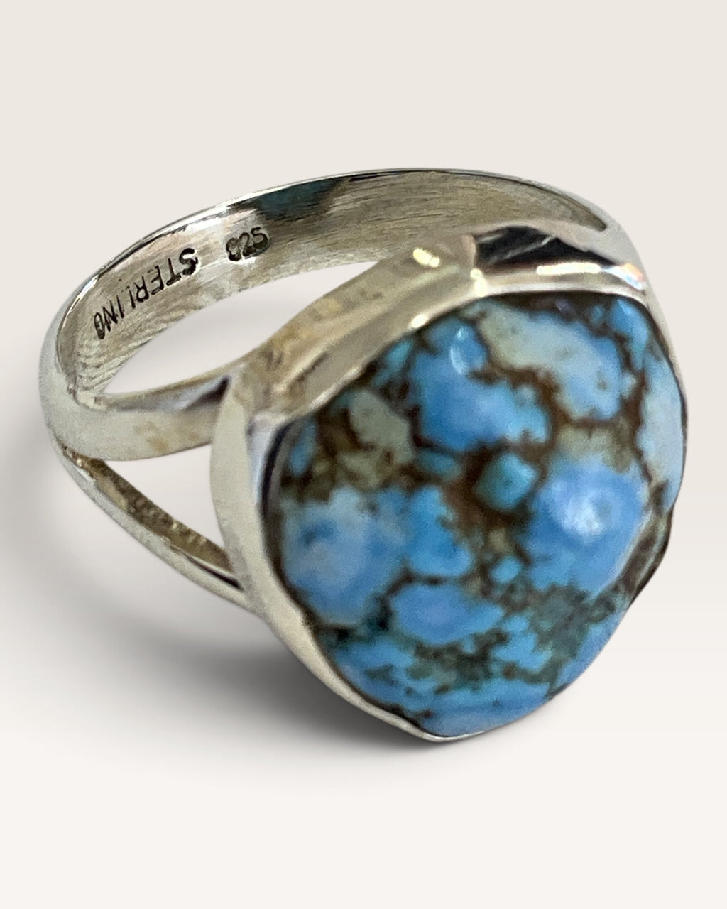 Sterling Silver Kazakhstan Golden Hills Turquoise Gemstone Ring