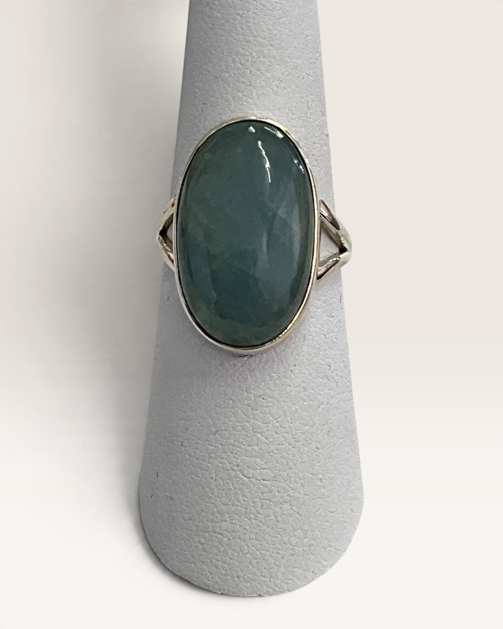 Sterling Silver Cloudy Aquamarine Gemstone Ring