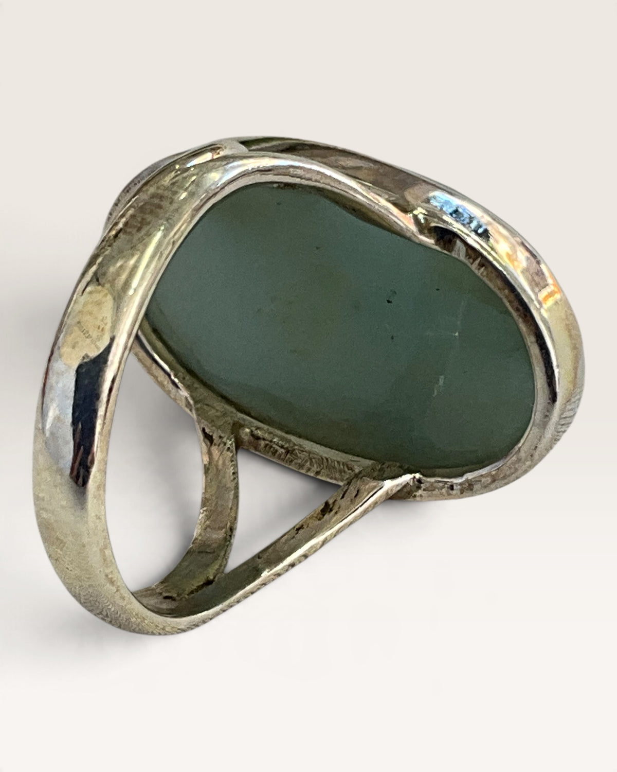 Sterling Silver Cloudy Aquamarine Gemstone Ring
