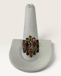 Sterling Silver All Natural Tourmaline Cluster Gemstone Ring