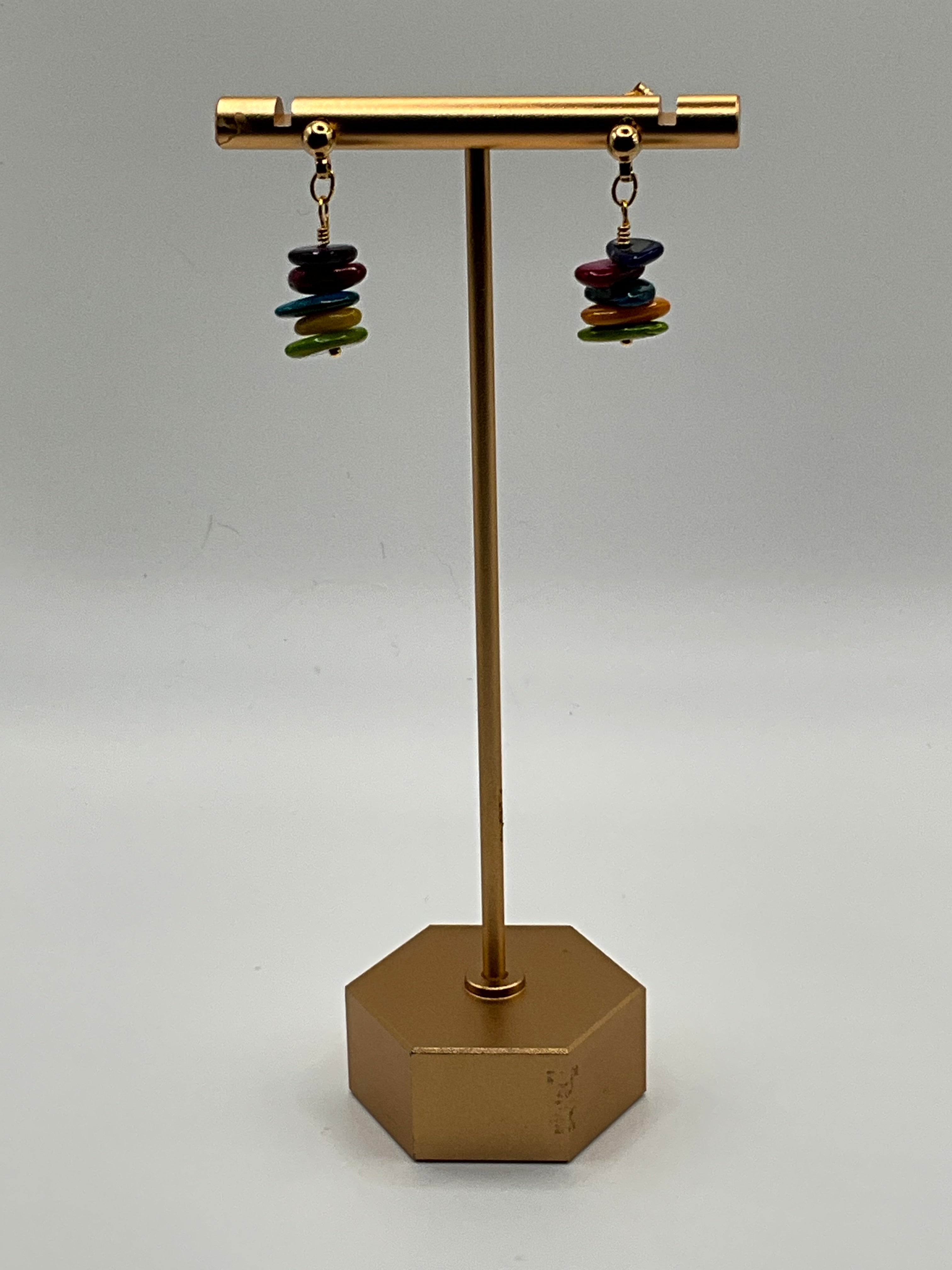 Dyed Agate Stud Casual Earrings