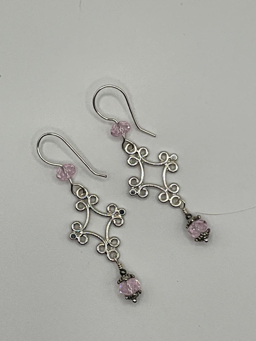 Rose Quartz Filigree Casual Earrings