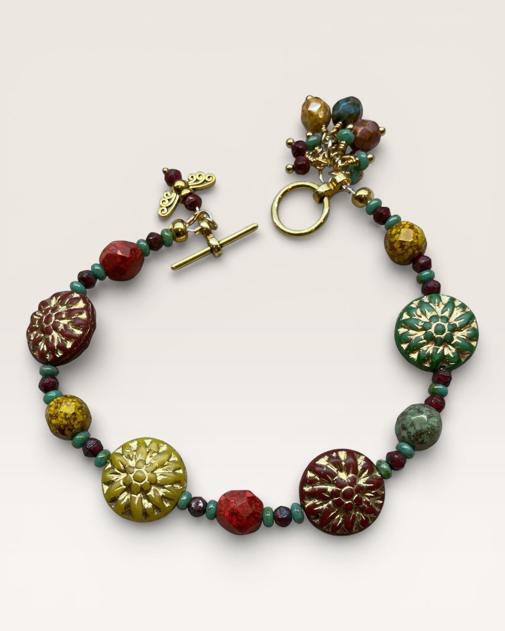 Imported Czech Glass and Picasso Designer Bracelet