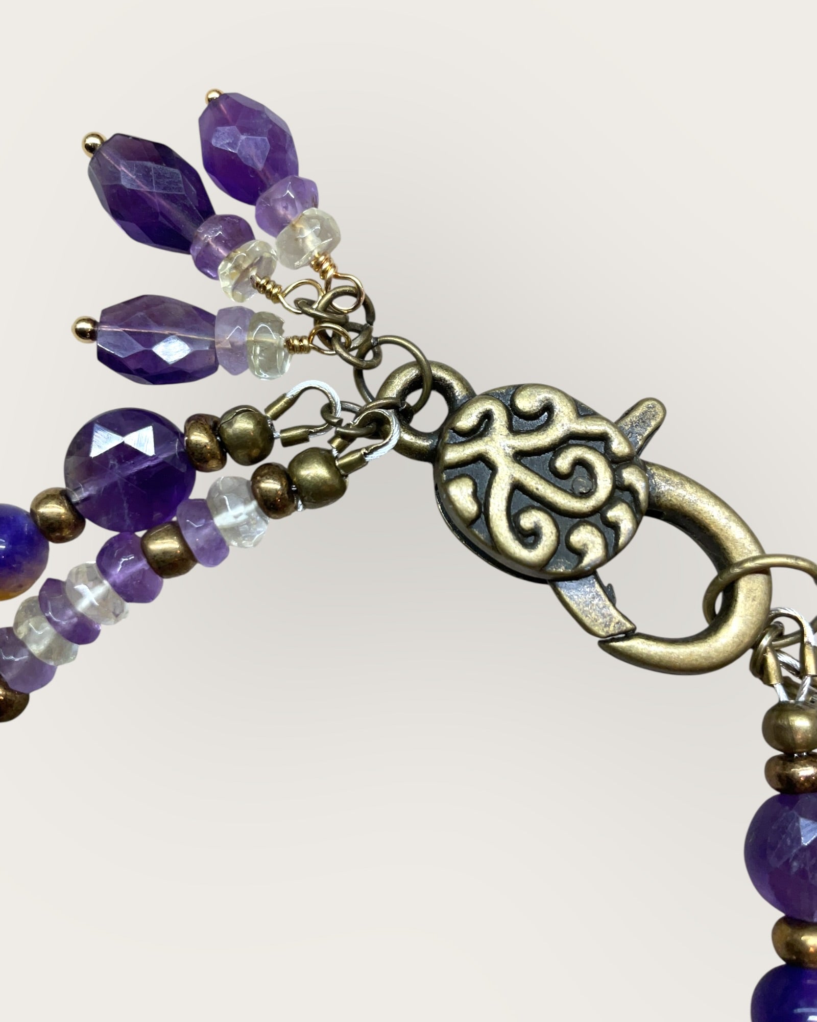 Ametrine, Citrine & Amethyst Designer Bracelet