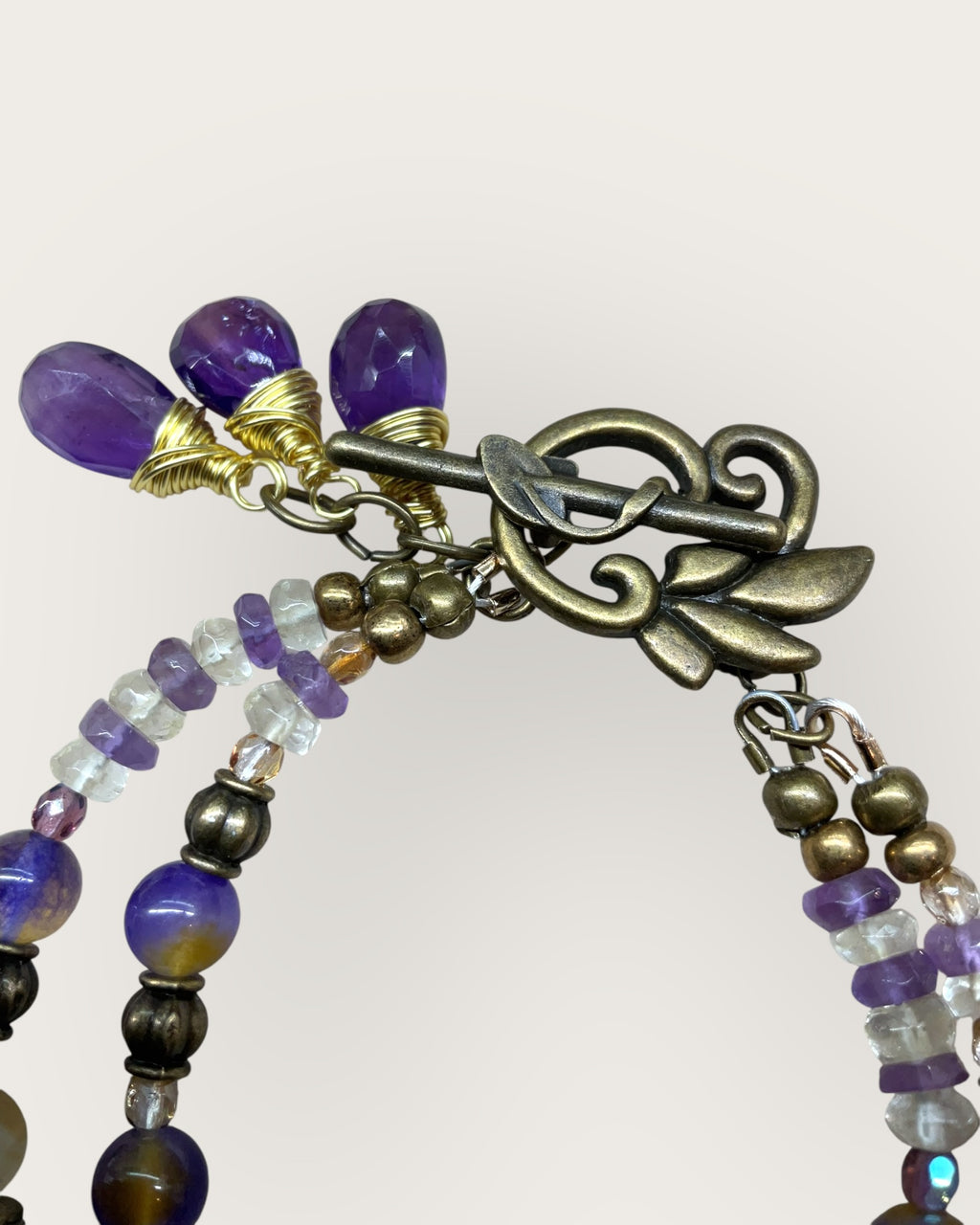 Ametrine, Citrine & Amethyst Designer Bracelet