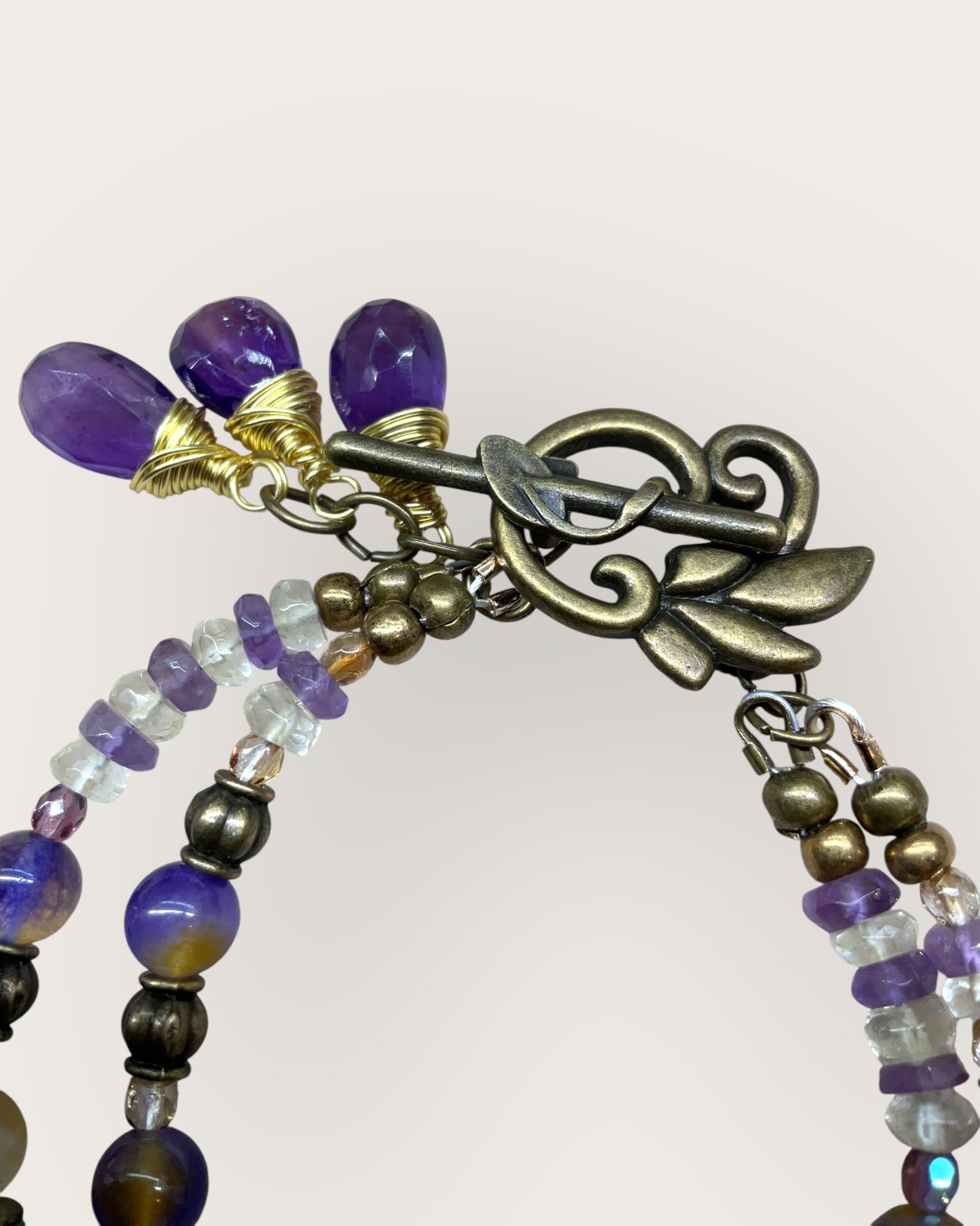 Ametrine, Citrine & Amethyst Designer Bracelet