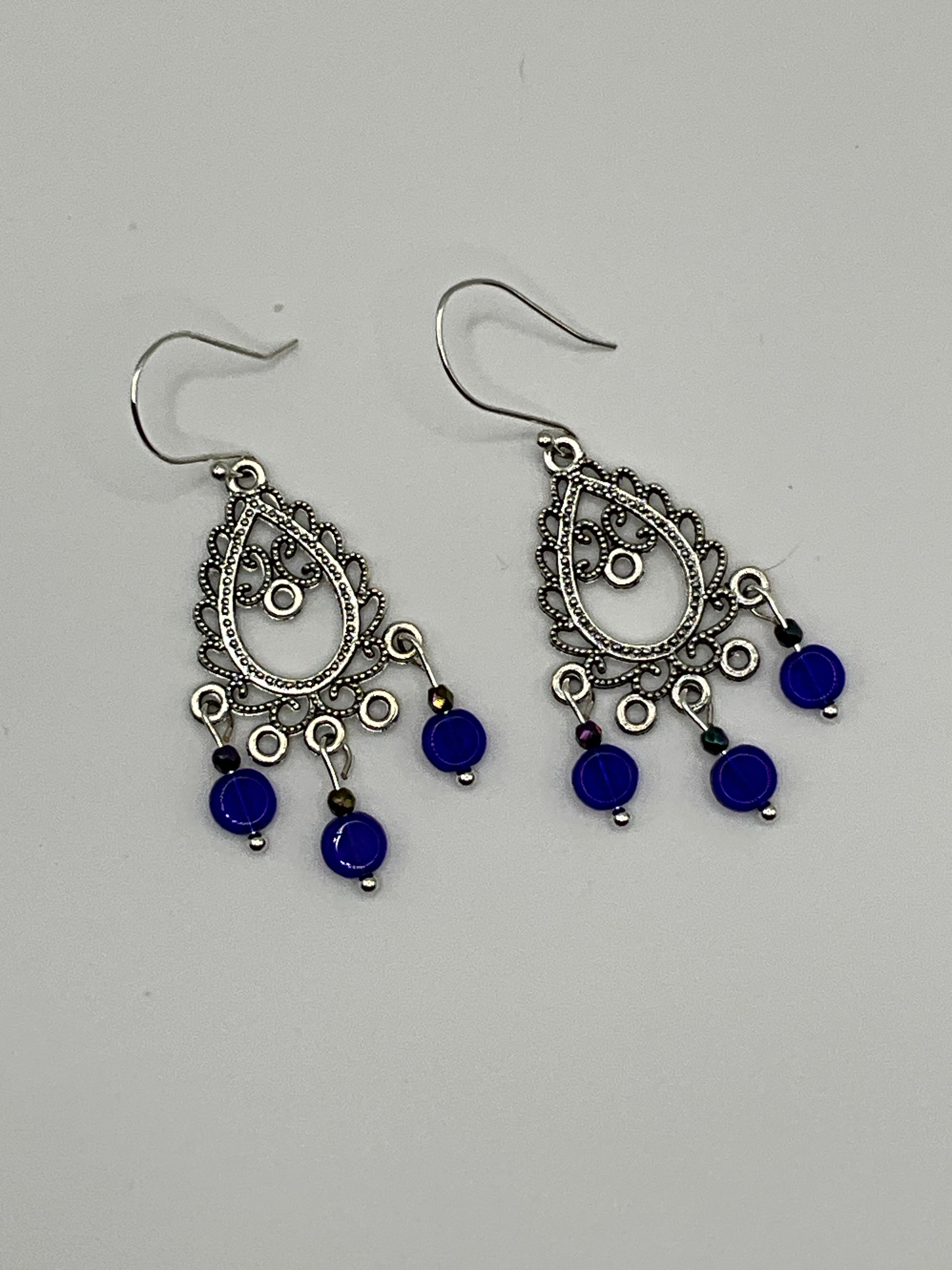 Blue Sea Glass Casual Earrings