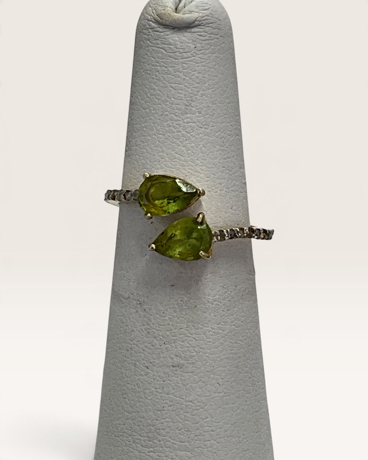 Gold over Sterling Silver Peridot & Diamonds Gemstone Ring