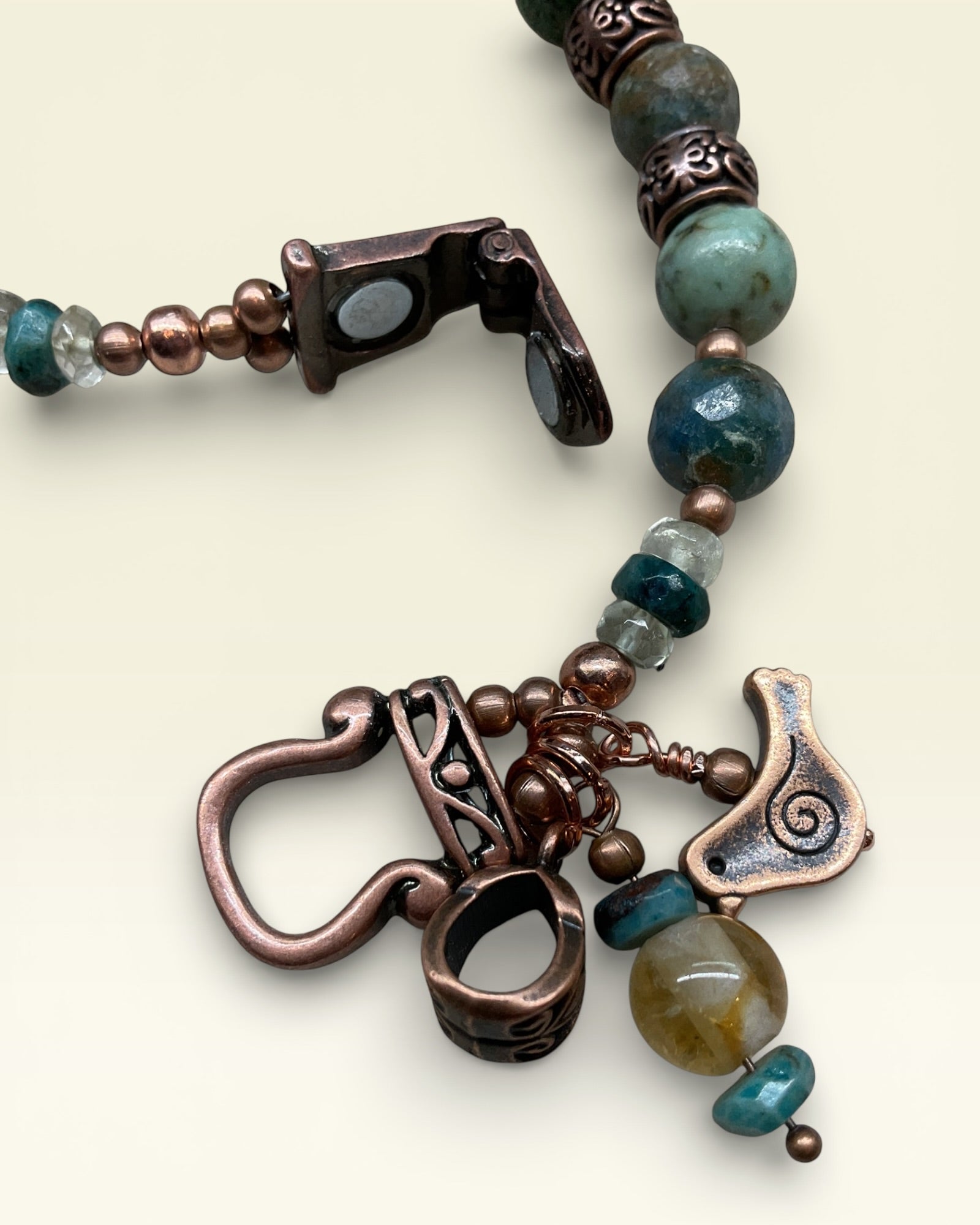 Chrysocolla, African Turquoise & Citrine Designer Bracelet