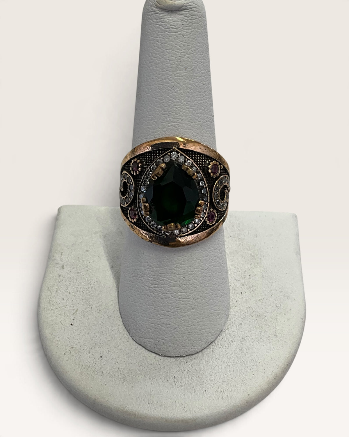 Sterling Silver Mixed Metal Topaz & Cubic Zirconia Ring