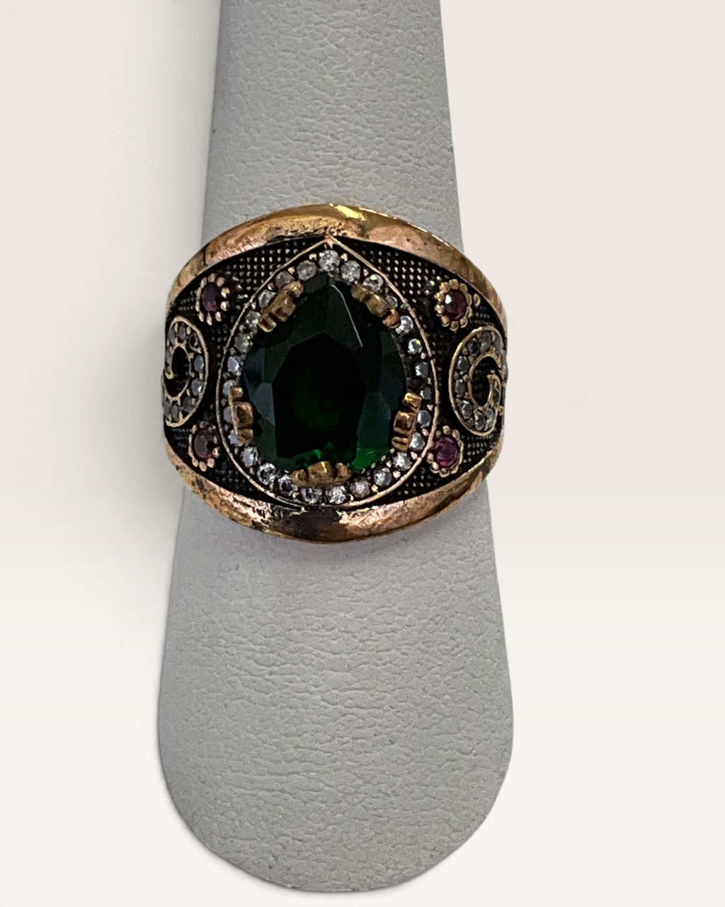 Sterling Silver Mixed Metal Topaz & Cubic Zirconia Ring