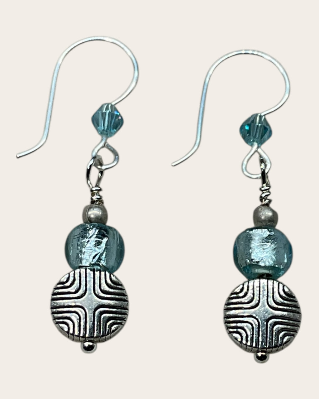Aqua Seed Bead Designer Earrings