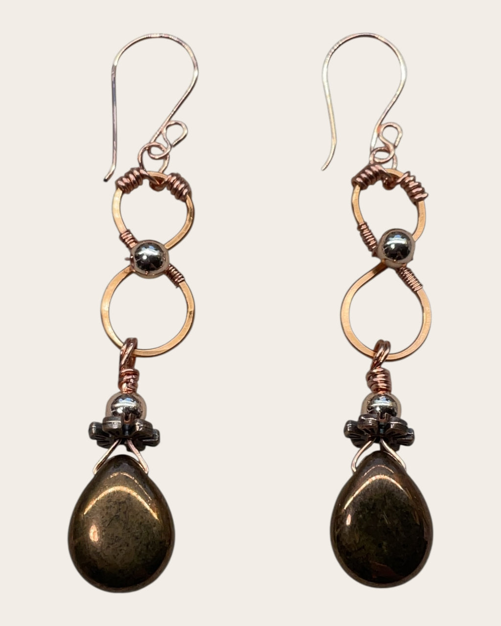 Copper Figure Eight Designer Earrings