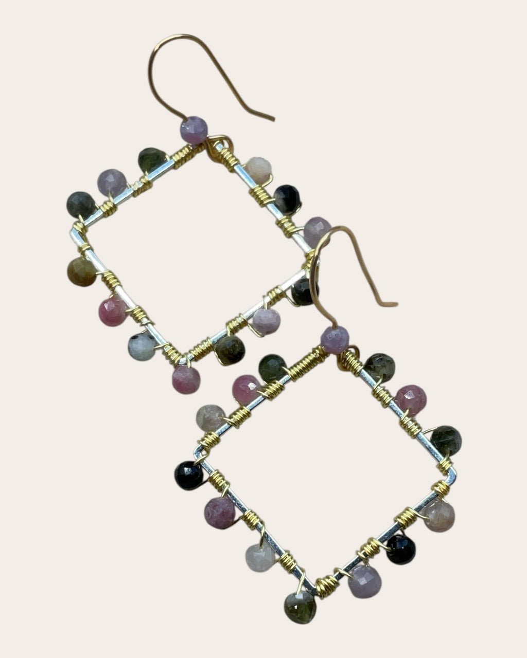 Watermelon Tourmaline Designer Earrings