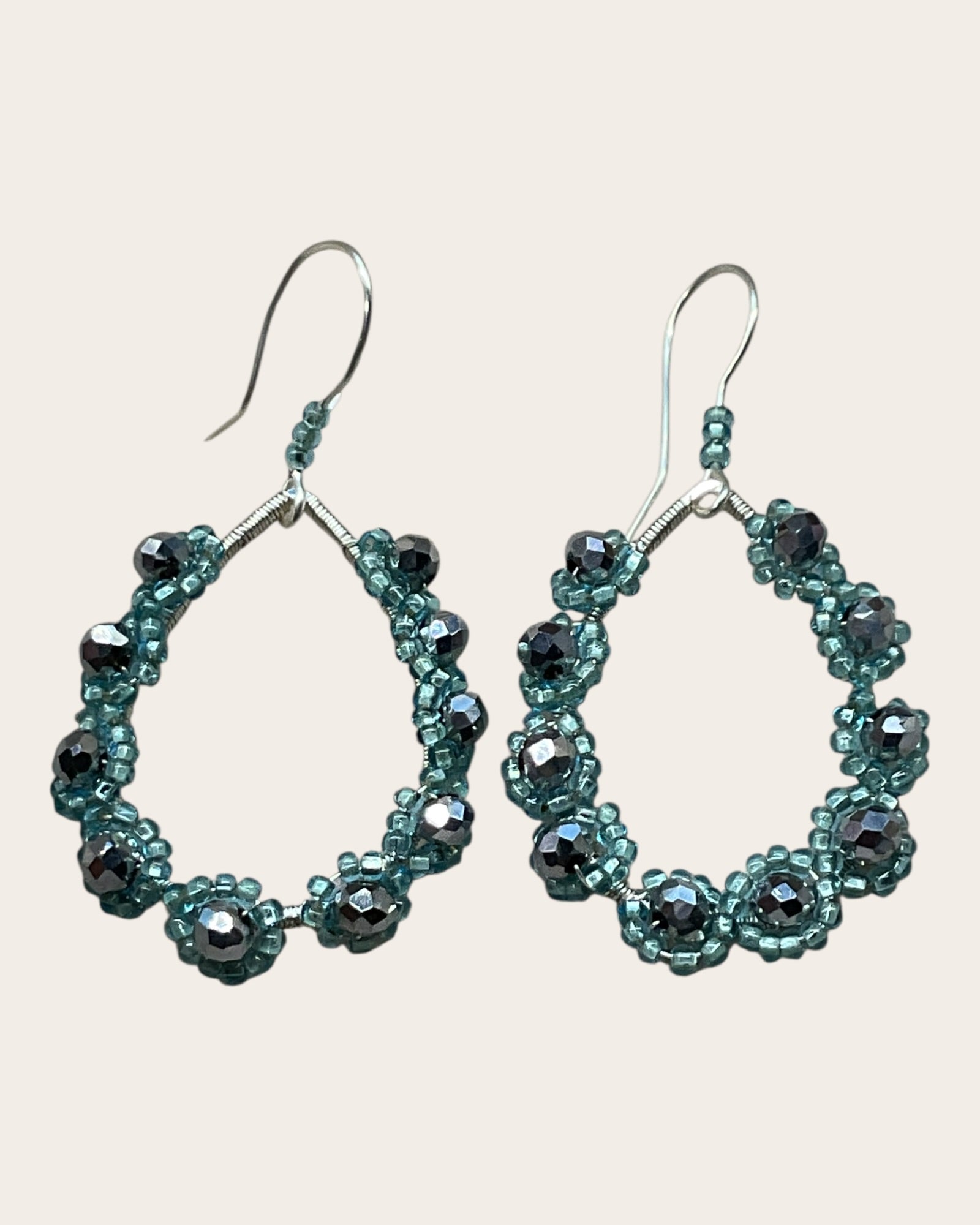 Faceted Bicones & Seed Bead Designer Earrings